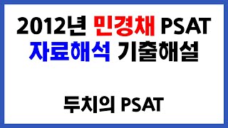 2012년 민경채 PSAT 자료해석 기출해설