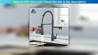 Unboxing Black Kitchen Faucet With Pull Down Spring Sprayer Deck Mounted Hot and Cold Water Mixer T