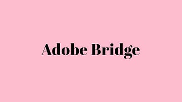 Video Tutorial 07 - Adobe Bridge