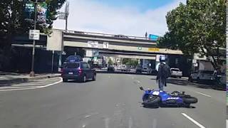 Motorcycle vs BMW i3 Accident 20160720