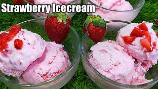 Homemade Easy Strawberry icecream Recipe l Strawberry icecream बनाने की आसान रेसिपी । Shyam Rasoi l