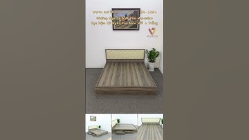 Giường Ngủ Gỗ Mdf Phủ Melamine Bọc Nệm Có Ngăn Kéo Màu Nết + Trắng