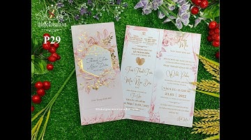 Thiệp cưới màu trắng ép kim hoa văn P29 - In thiệp cưới Sala HCM