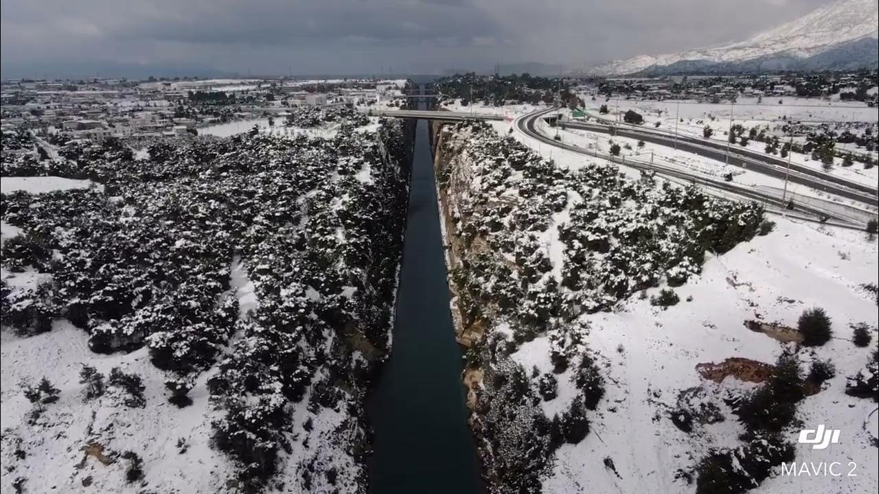Snowfall in Corinth Canal YouTube