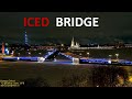 Iced bridge opened in St. Petersburg on a frosty winter night in the New Year's decoration