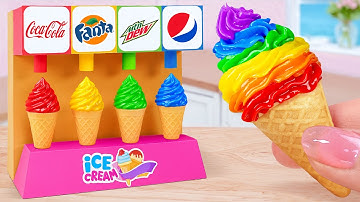 Ice Cream Cone Making 🌈Sweet Miniature Rainbow Ice Cream Chocolate Recipe Decorating 🍦 Mini Cakes
