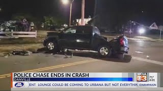Three hurt, one critically, after Danville police chase ends in crash