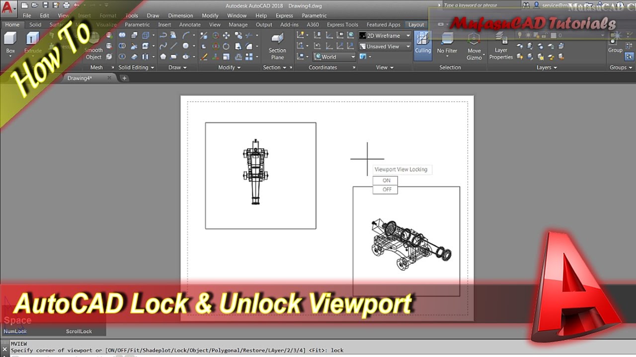 Autocad Lock And Unlock Viewport