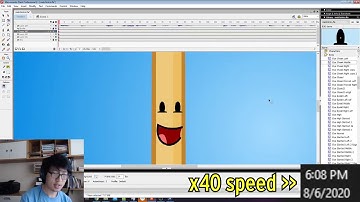Animating BFDI - "tribute to our first commentor" (behind the scenes) (timelapse starts at 1:59)