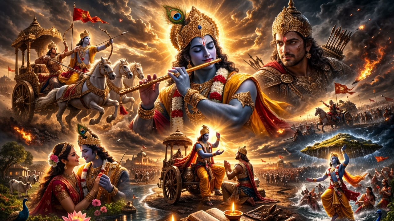 मुरली से महायुद्ध तक | Shri Krishna Life Story Song