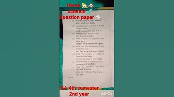 Home 🏡 Science 🧪 🗞️ BA 4th semester 2nd year exam Question paper #questionpaper #homescience