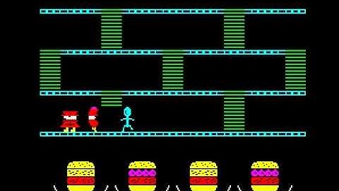 Mr Wimpy gameplay video for the 48K Oric-1 computer