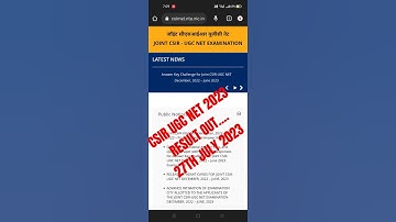 27TH JULY 2023 / CSIR UGC NET RESULT