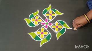 Attractive Daily Small Rangoli With Colours Simple Kolam Designs 3 Rangoli Collection