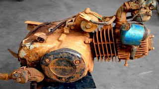 Full Restoration Engine  Honda Wave Alpha | Restoration Old Abadoned Motorcycle Honda 100cc Ep.1