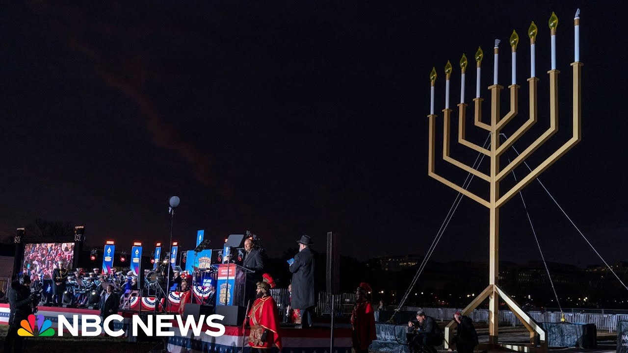 Lighting of national menorah marks start of Hanukkah
