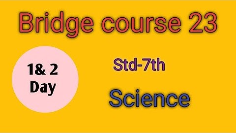 std 7th|Science|Bridge course 23|1st day|Urdu medium|