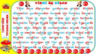 1.Sınıf Süre Tutarak Okuma Çalışması -29 I 23 Ni̇san I 70 Kelime