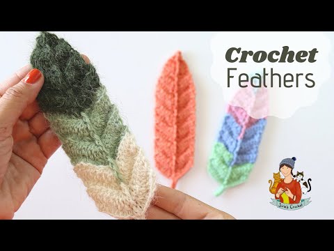 Crochet Reversible Feathers  / Bookmark / Home Decor