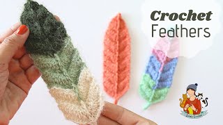 Crochet Reversible Feathers  / Bookmark / Home Decor