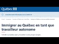 Immigration comme travailleur autonome quebec