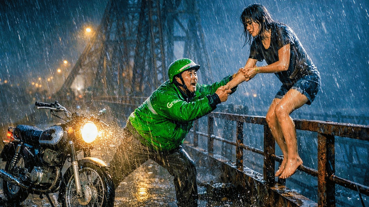 Bật Khóc Cảnh Cô Gái Trẻ Tuyệt Vọng Gieo Mình Giữa Đêm – Hành Động Của Chú Xe Ôm Gây Chấn Động