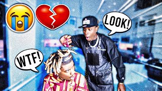 HAIRCUT PRANK ON TRAY!!!? **BAD IDEA**