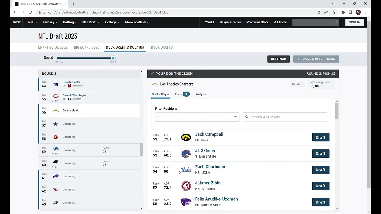 2023 NFL Mock Draft Simulator using all playoff teams