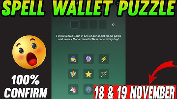 Spell Wallet Daily Puzzle 18 & 19 November| SpellWallet Today Puzzle| Spell Wallet Secret codes