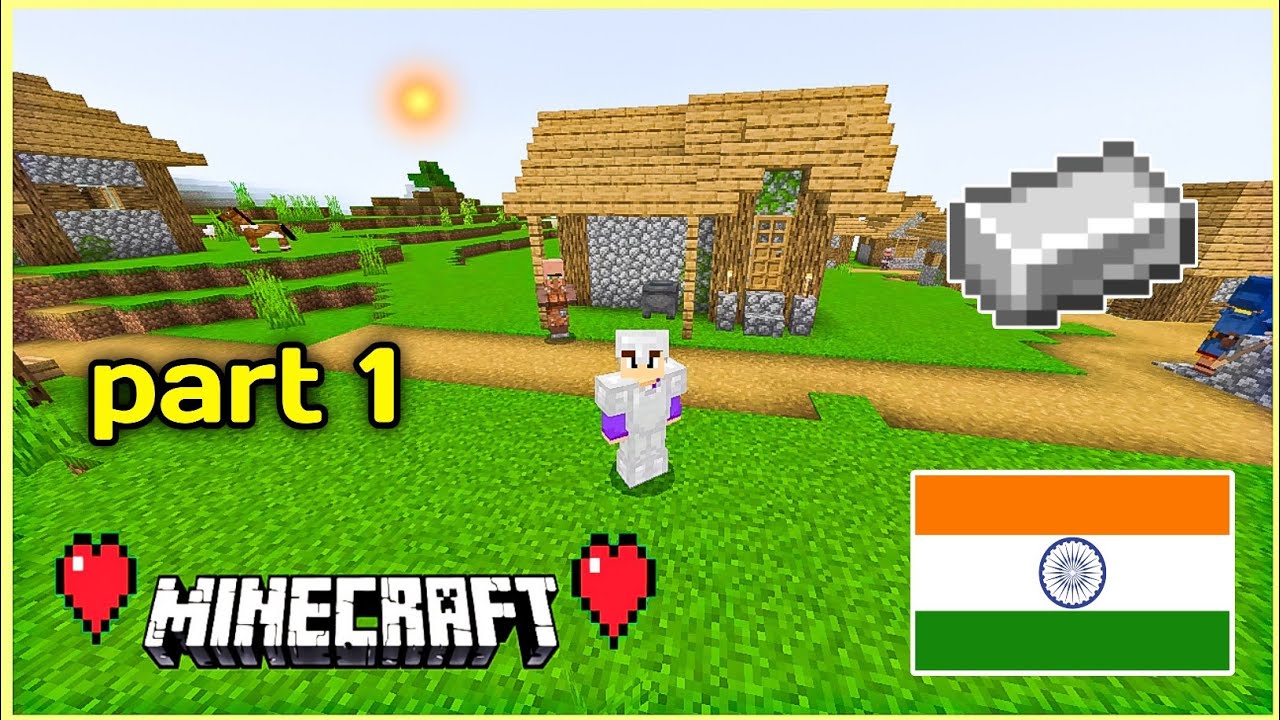 Minecraft Pe Survival series EP-1 in Hindi | Minecraft gameplay video 1 ...