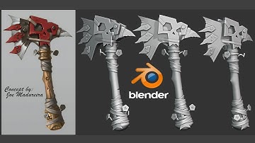 Warhammer Axe Hard Surface Modeling in Blender 4 2
