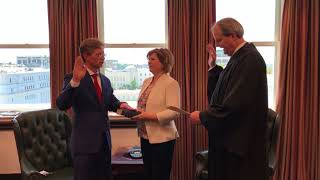 Alabama K-12 Superintendent Eric Mackey takes the oath of office