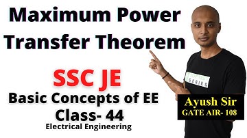 Maximum Power Transfer Theorem in Hindi, Basic of Electrical Engineering for SSC JE Classes- 44