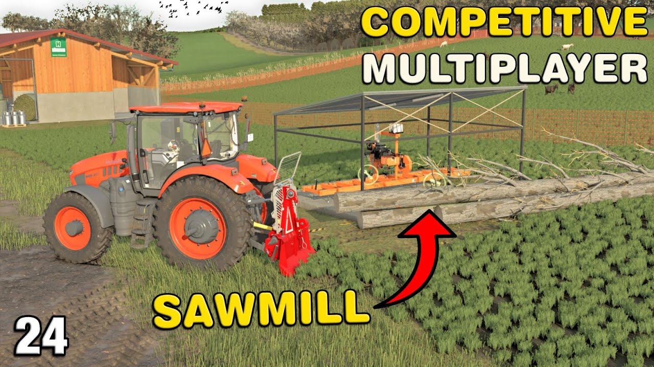 BUILDING A SAWMILL AND STARTING SOME FORESTRY WORK Competitive Multiplayer Ladyhill FS25 Ep24