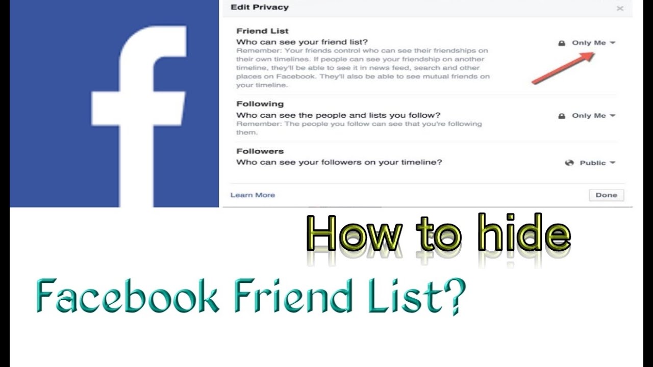 How To Hide Facebook Friendlist YouTube