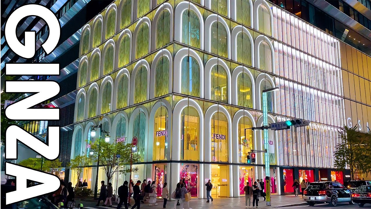 【Гинза】 Прогуляемся по элегантной ночной Гинзе! | Ночная прогулка 4K 2025