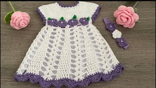 🥰Hermoso vestido para bebé 💯tejido a crochet 0-3 meses paso a paso🥰🌸