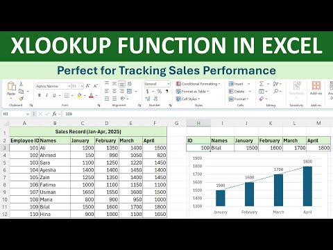 XLOOKUP Tutorial: Extract Sales Data & Create Individual Performance Bar Charts in Excel