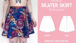 || How to Make Skater Skirts with Free Downloadable Sewing Pattern | Non-stretch with zipper back by Tooth & Eye 7,045 views 2 years ago 26 minutes