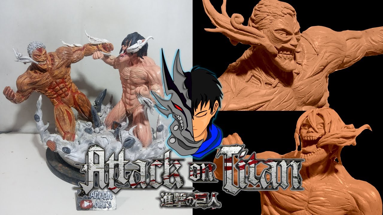 Sculpting Eren vs Reiner (Armored Titan) - ATTACK ON TITAN ||  Membuat Figure Eren vs Reiner
