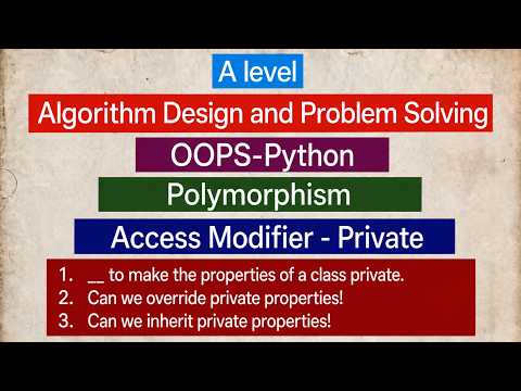 A Level | Access Modifier| Private | Public properties | Cambridge