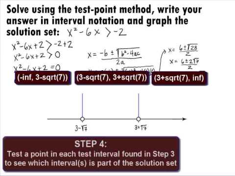 College Algebra - Quadratic Inequality using Test-Point Method Example