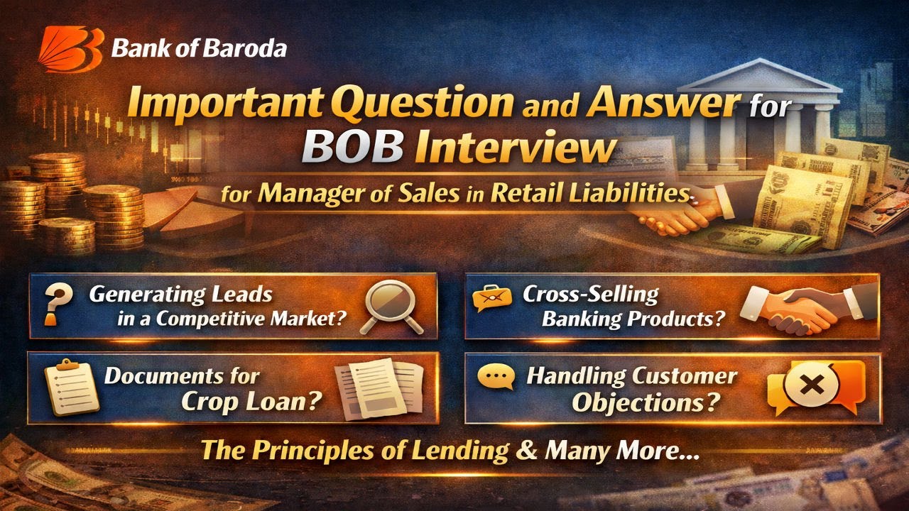 (Part-1) Bank of Baroda Interview for Manager Sales in Retail Liabilities | Top Q & A 