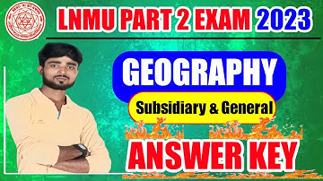 Lnmu Part 2 Geography Subsidiary Answer Key 2023 | BA Part 2 Geography Solved Question Paper 2023