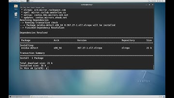 CentOS 7 - Terminal - Installing Nvidia GPU Driver with Nvidia Detect
