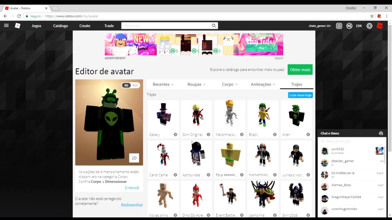 Skin Barata com 110 robux(Alien) - YouTube