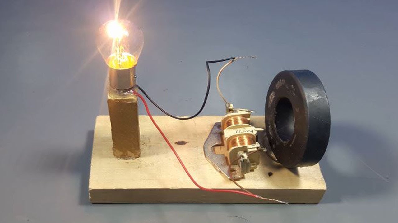 free energy light bulb with using copper coils science project