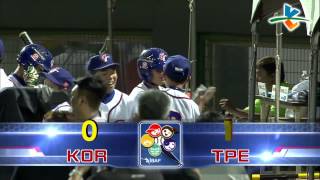 20130726 IBAF第二屆世界盃少棒錦標賽 韓國 VS 中華台北 3下 馬軍豪內野安打加上陳致均外腿配合,中華隊率先破蛋！