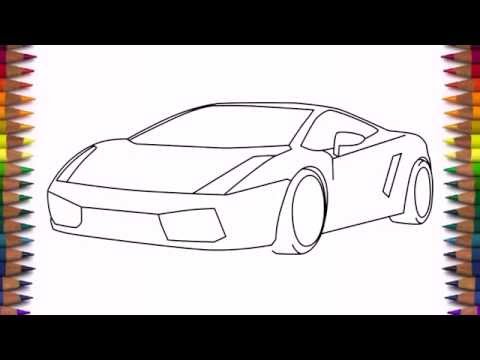 How To Draw A Car Lamborghini Gallardo Easy Step By Step