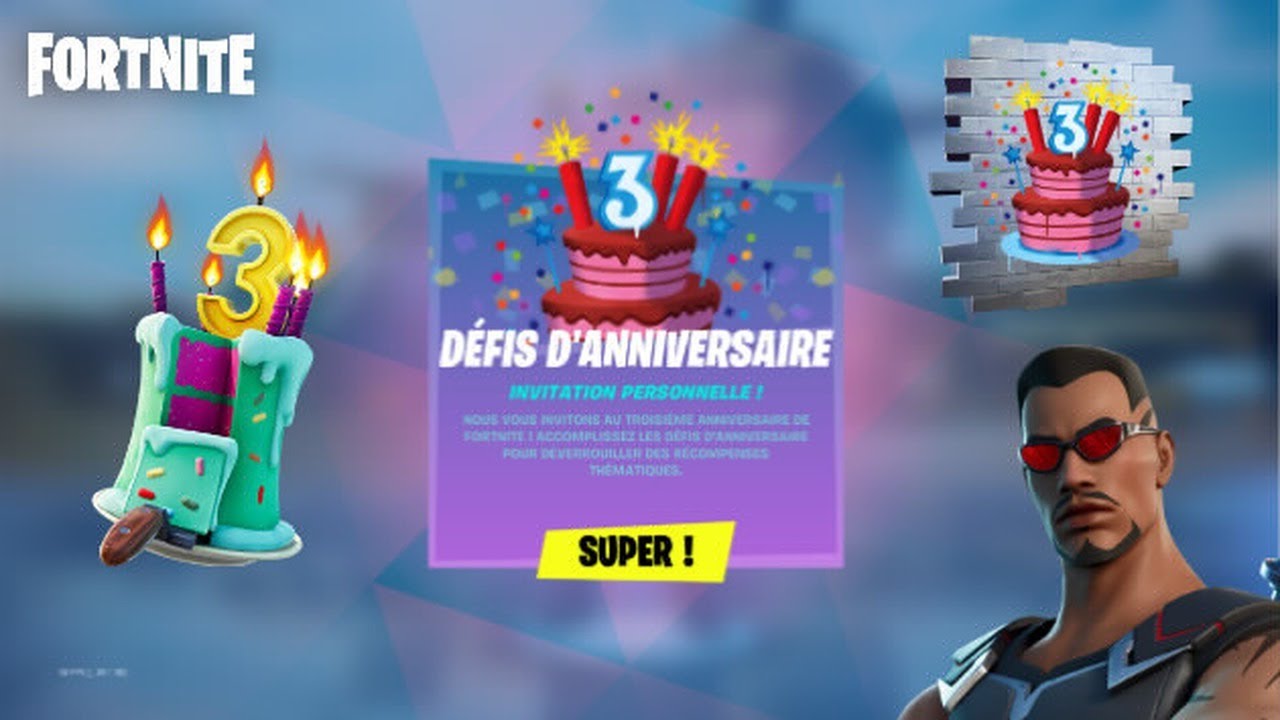 Anniversaire de Fortnite, défis d'Ultime effort et tenues